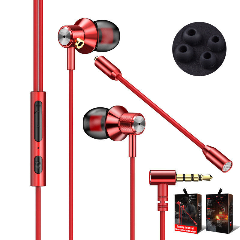 JMT-285770 Double Wheat Wired In-Ear Earbud Headset with Microphone – Rose Gold, Red, Gun Black Options