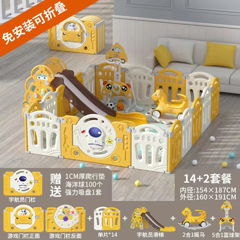 JMT-285898 Foldable Baby Playpen for Infants and Toddlers - Corralito Bebe Play Yard Fence