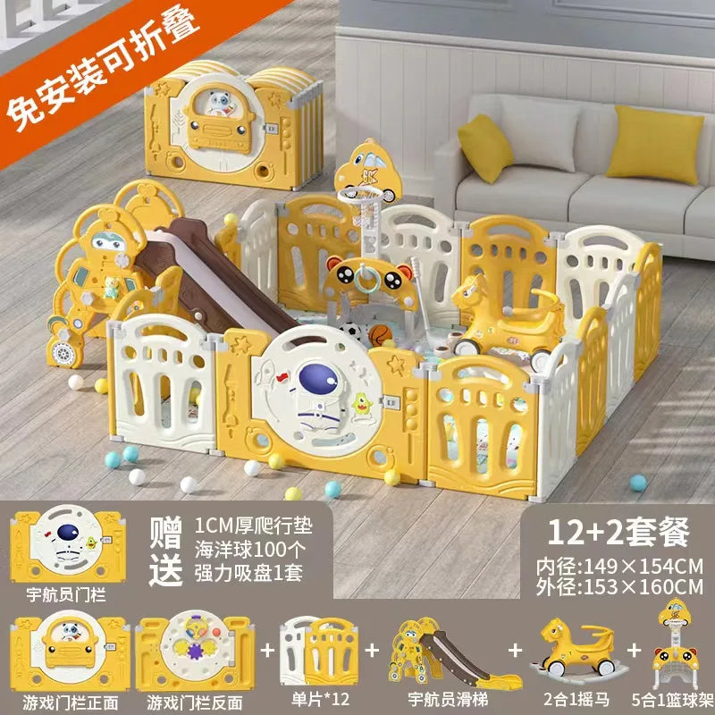 JMT-285898 Foldable Baby Playpen for Infants and Toddlers - Corralito Bebe Play Yard Fence