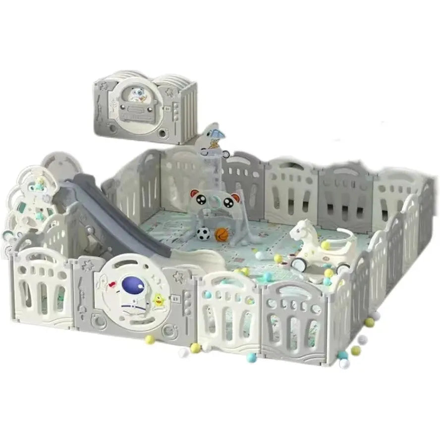 JMT-285898 Foldable Baby Playpen for Infants and Toddlers - Corralito Bebe Play Yard Fence