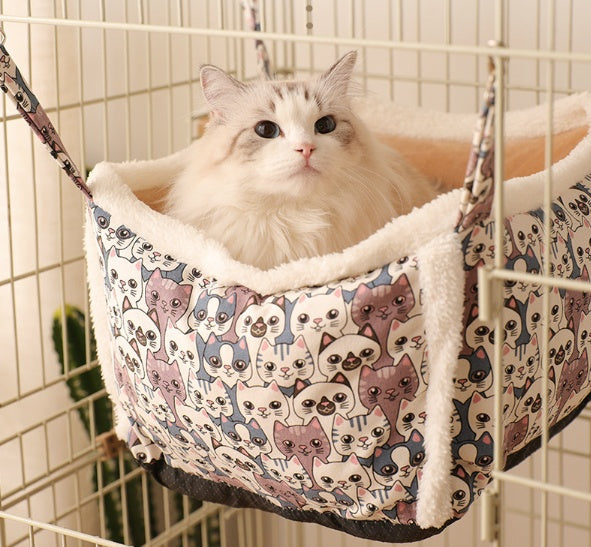 JMT-285962 Cozy Multi-functional Cat Hammock Nest with Semi-Enclosed Design