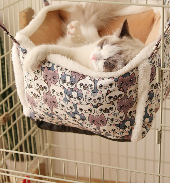 JMT-285962 Cozy Multi-functional Cat Hammock Nest with Semi-Enclosed Design