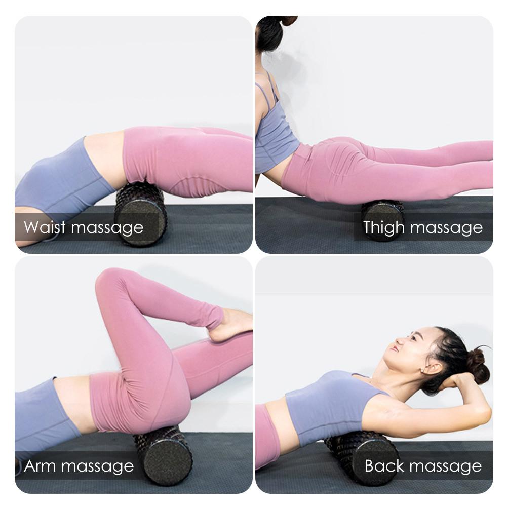 JMT-286026 Glossy Black EPP Yoga Column for Enhanced Massage and Support