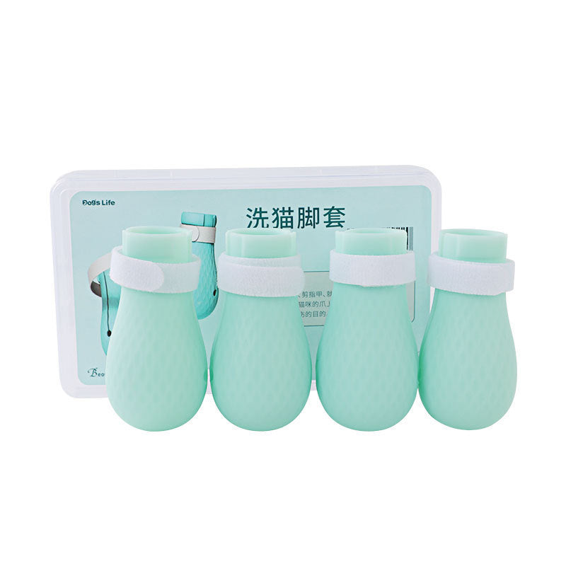 JMT-286026 Silicone Cat Paw Covers for Medicine, Bathing, Nail Trimming, Anti-Bite and Anti-Scratch - Green