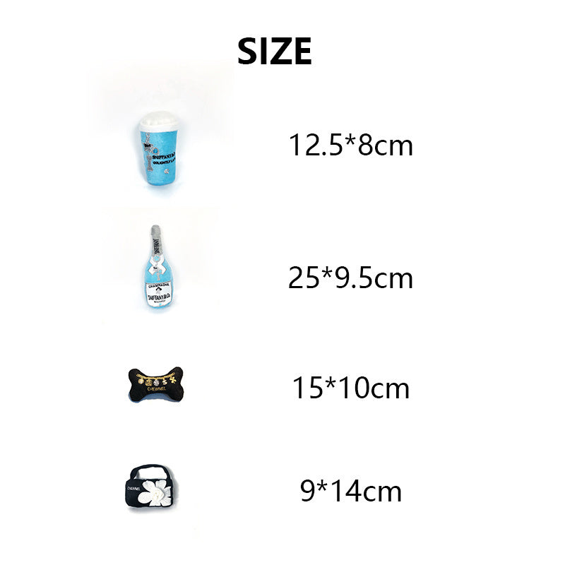 JMT-286090 Plush Black Handbag Dog Sound Toy - Interactive Pet Plaything