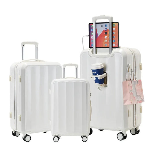 JMT-286730 Expandable 4-Piece Trolley Luggage Set with Wheels - 20, 24, and 28 Inch Sizes