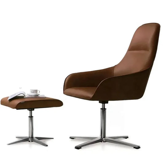JMT-286858 Modern Leather Recliner Chair with Ottoman for Living Room and Bedroom - Available in Brown, Black, and Red