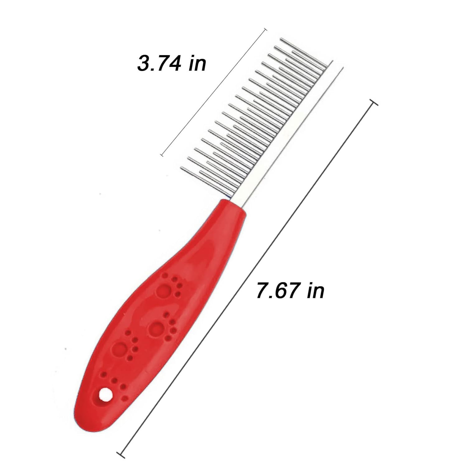 JMT-286922 Dual-Function Pet Comb for Dogs and Cats - Stainless Steel Detangler with Short and Long Teeth for Grooming and Dematting