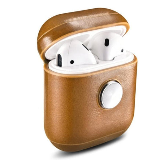 JMT-286922 Leather Protective Sleeve for Wireless Earphones – Shockproof and Fall-Proof Design, Compatible with iPhone Models