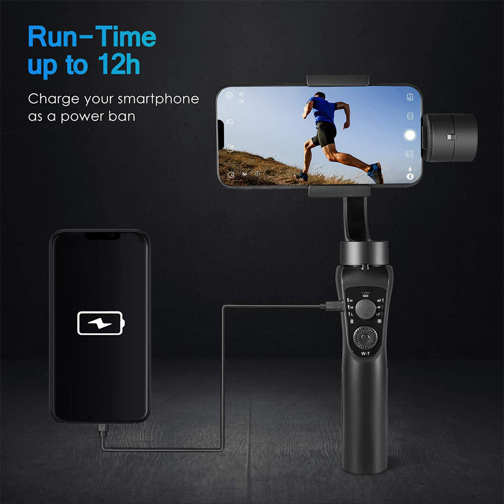 JMT-287114 Three-Axis Handheld Gimbal Stabilizer for Mobile Phones, Lightweight Design with Long Battery Life
