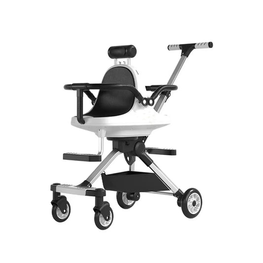JMT-287242 Compact Foldable Baby Stroller with Durable Aluminium Frame and Soft Leather Seat