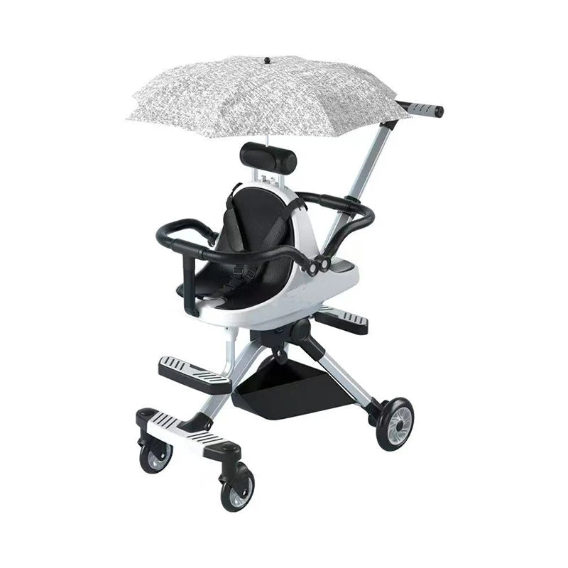 JMT-287242 Compact Foldable Baby Stroller with Durable Aluminium Frame and Soft Leather Seat