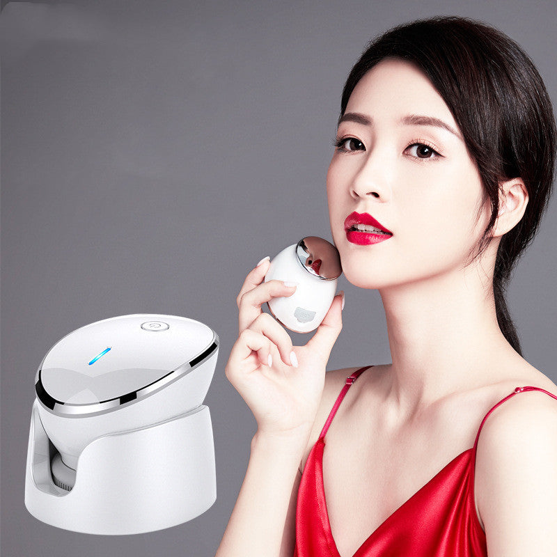 JMT-287242 Ultrasonic Electric Face Cleansing Device with Temperature Sensor in Pearl White