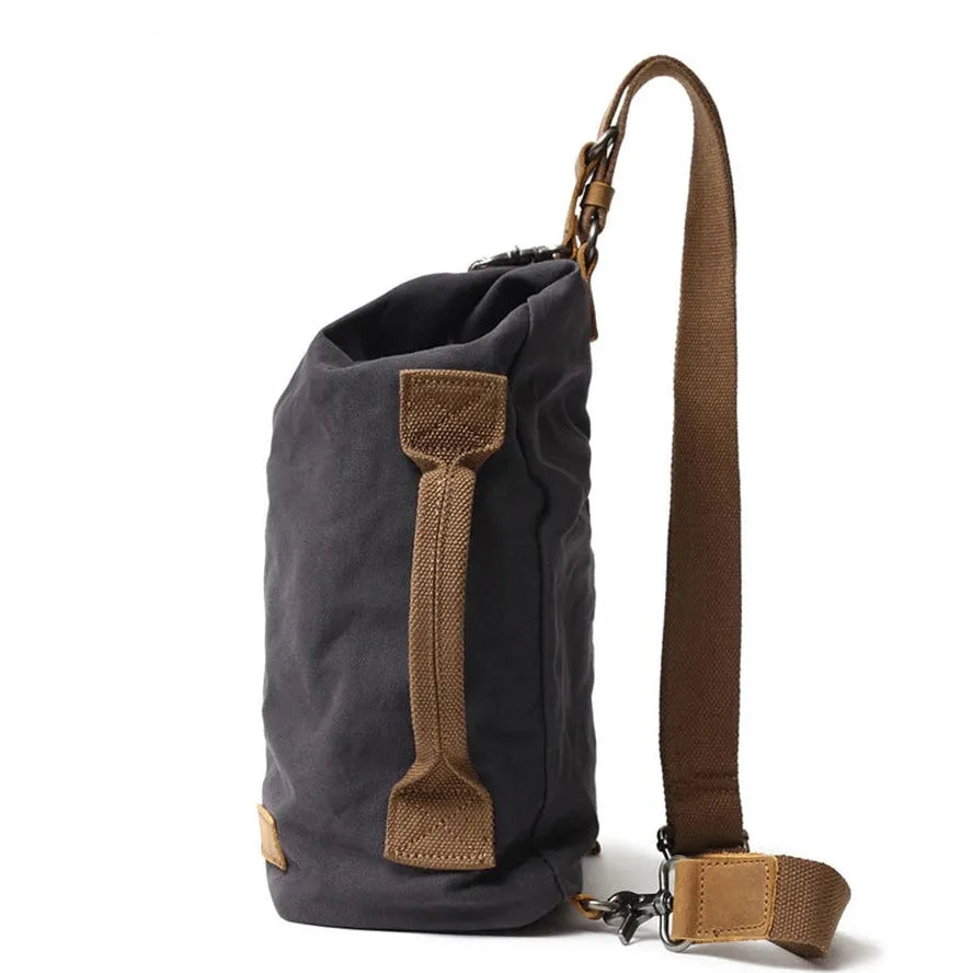JMT-288138 Retro Canvas Crossbody Shoulder Bag for Men, Casual Outdoor Chest Bag