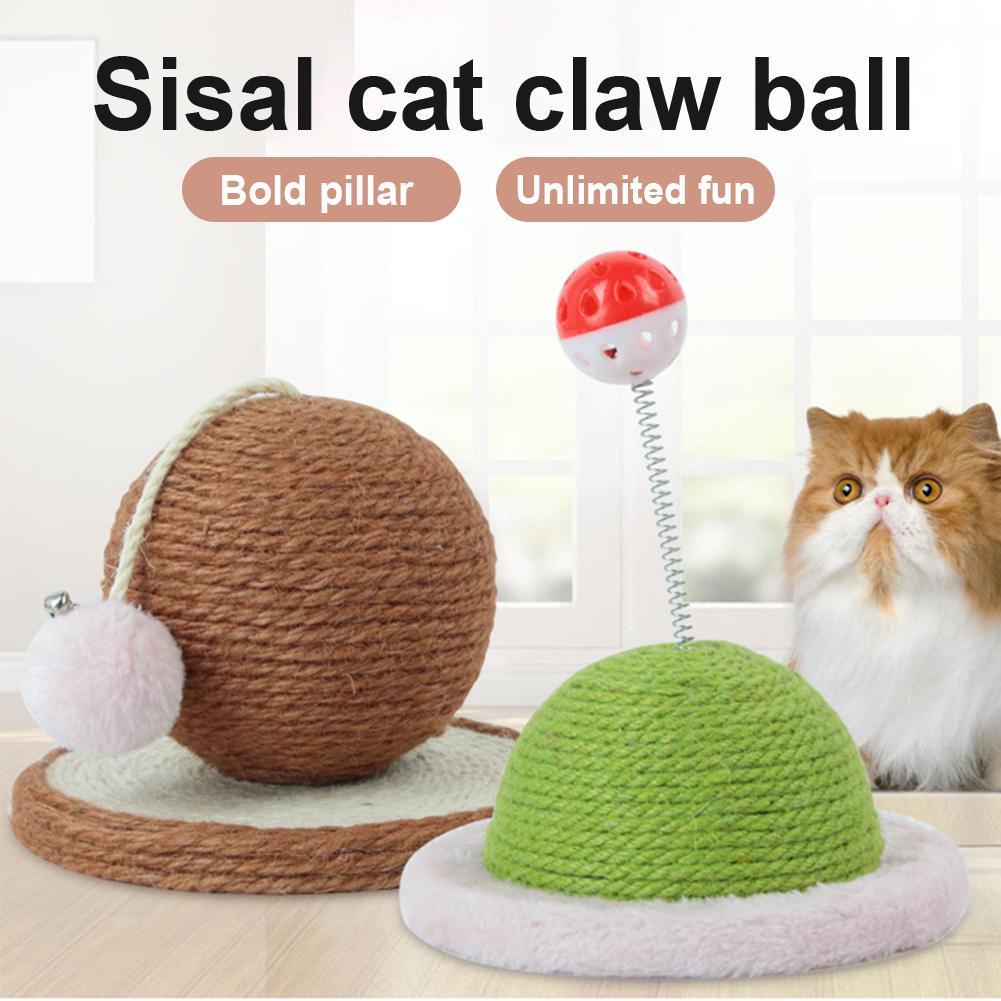 JMT-288266 Sisal Cat Claw Ball - Durable 12cm Round Scratching Toy with Plush and Foam Elements