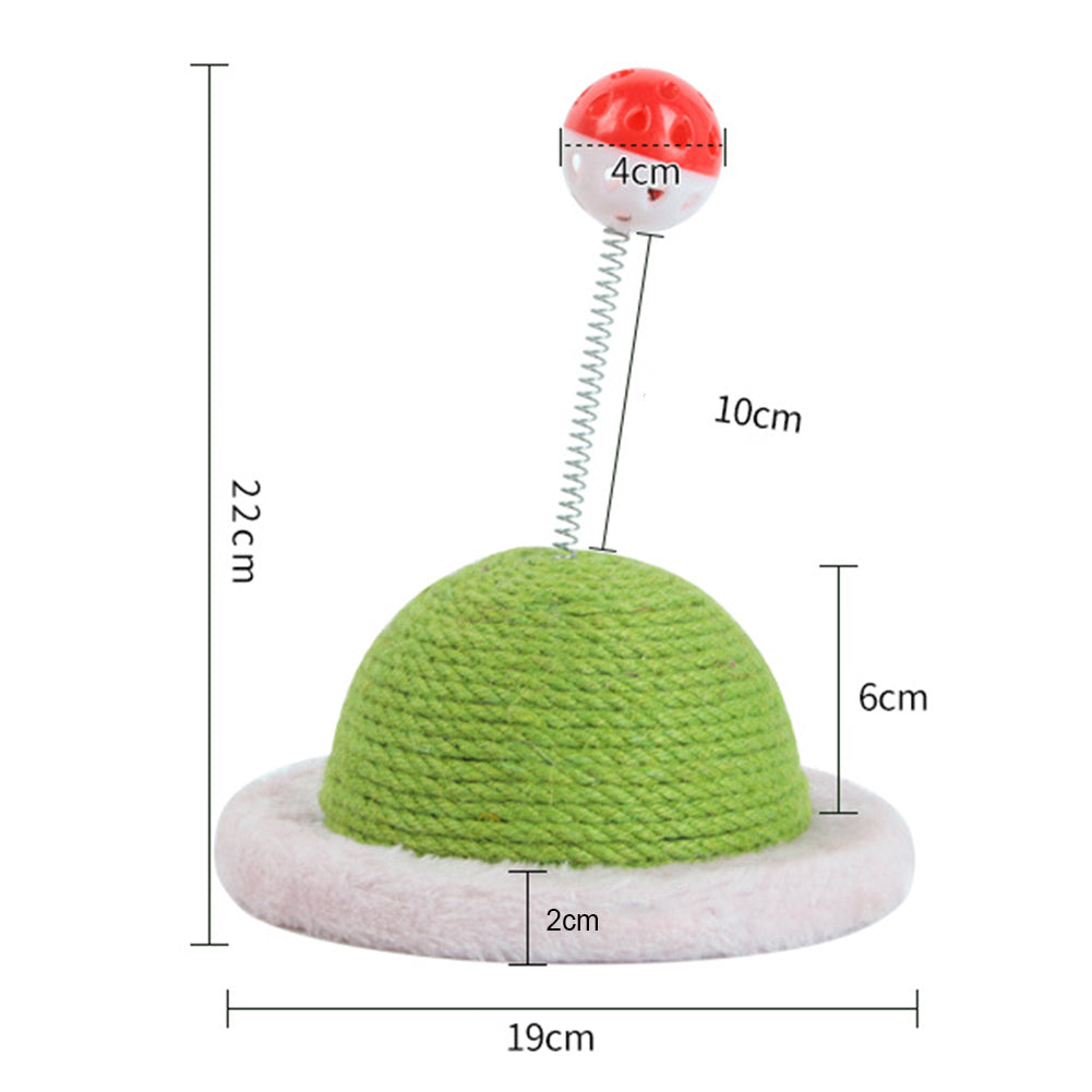 JMT-288266 Sisal Cat Claw Ball - Durable 12cm Round Scratching Toy with Plush and Foam Elements