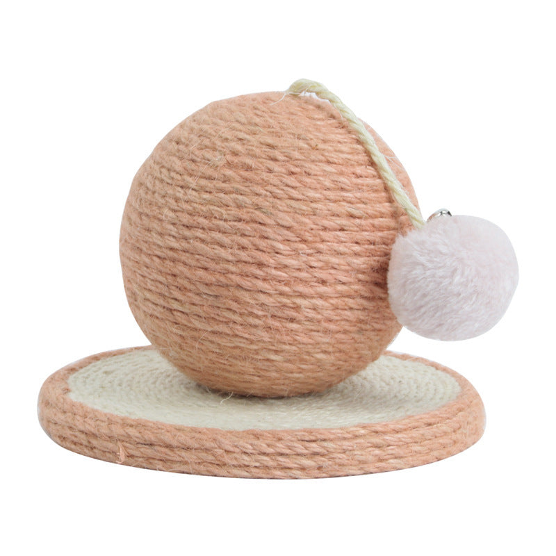 JMT-288266 Sisal Cat Claw Ball - Durable 12cm Round Scratching Toy with Plush and Foam Elements