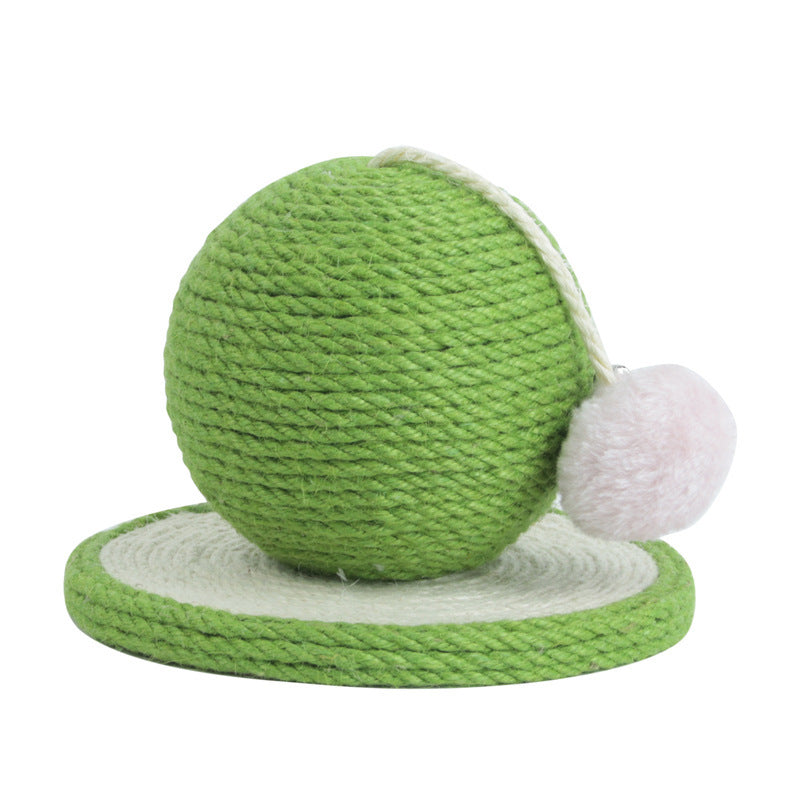 JMT-288266 Sisal Cat Claw Ball - Durable 12cm Round Scratching Toy with Plush and Foam Elements