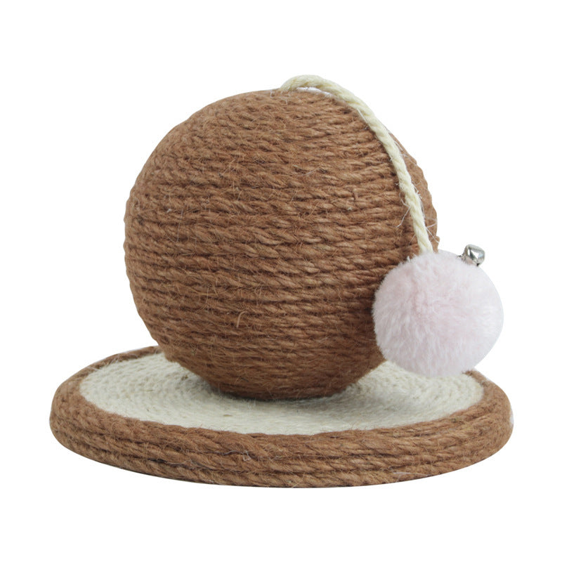 JMT-288266 Sisal Cat Claw Ball - Durable 12cm Round Scratching Toy with Plush and Foam Elements