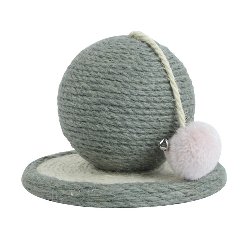 JMT-288266 Sisal Cat Claw Ball - Durable 12cm Round Scratching Toy with Plush and Foam Elements