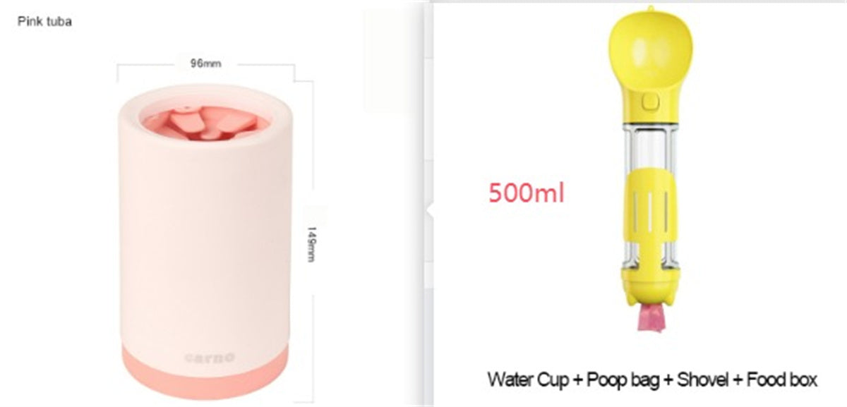 JMT-288330 Pet Foot Washing Cup - Plastic Cleaner for Small and Large Dogs in Green, Pink, and Gray