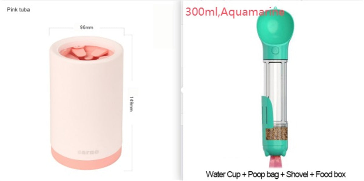 JMT-288330 Pet Foot Washing Cup - Plastic Cleaner for Small and Large Dogs in Green, Pink, and Gray