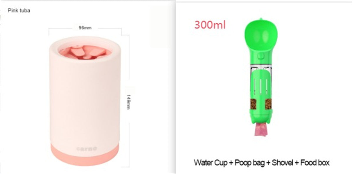 JMT-288330 Pet Foot Washing Cup - Plastic Cleaner for Small and Large Dogs in Green, Pink, and Gray