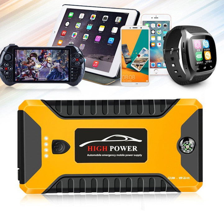 JMT-288586 Car Emergency Start Power Bank - Compact Yellow Automobile Charging Device