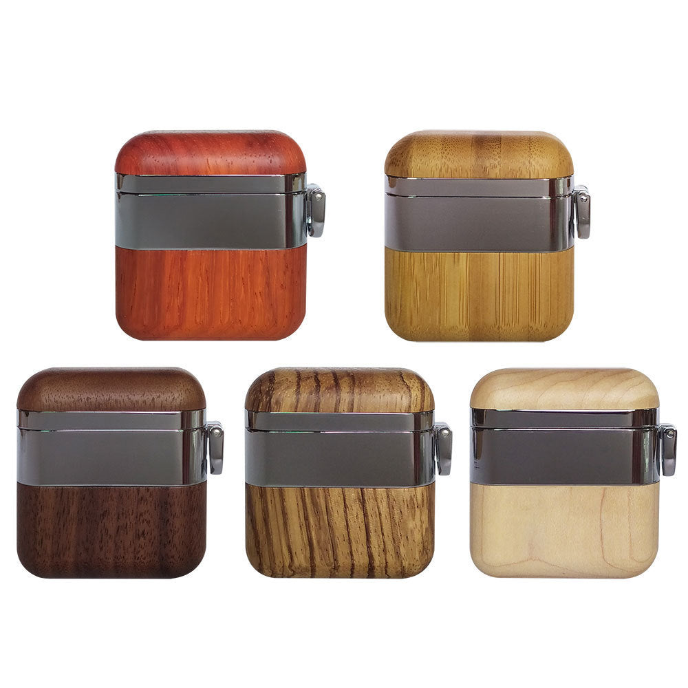 JMT-289226 Wooden Wireless Bluetooth Headset Cover Compatible with iPhone Models - Lightweight & Durable Design