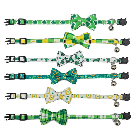JMT-290058 Irish Festival Plaid Cat Collar in Multiple Styles - Comfortable Cloth Design for All Seasons