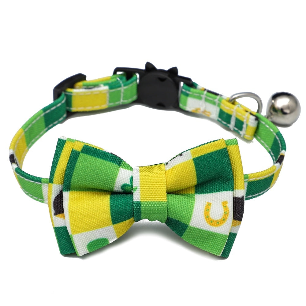JMT-290058 Irish Festival Plaid Cat Collar in Multiple Styles - Comfortable Cloth Design for All Seasons