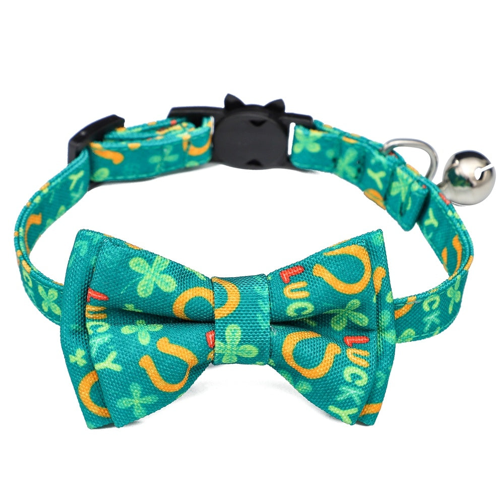 JMT-290058 Irish Festival Plaid Cat Collar in Multiple Styles - Comfortable Cloth Design for All Seasons