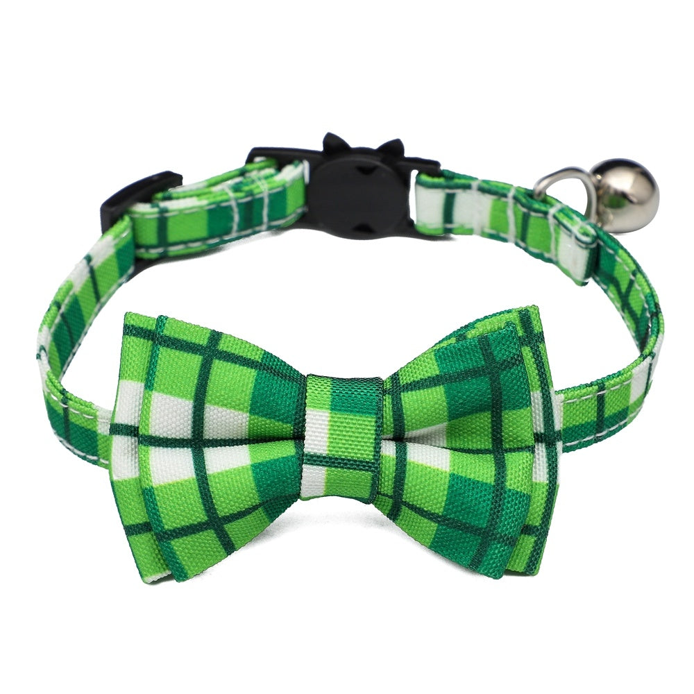 JMT-290058 Irish Festival Plaid Cat Collar in Multiple Styles - Comfortable Cloth Design for All Seasons