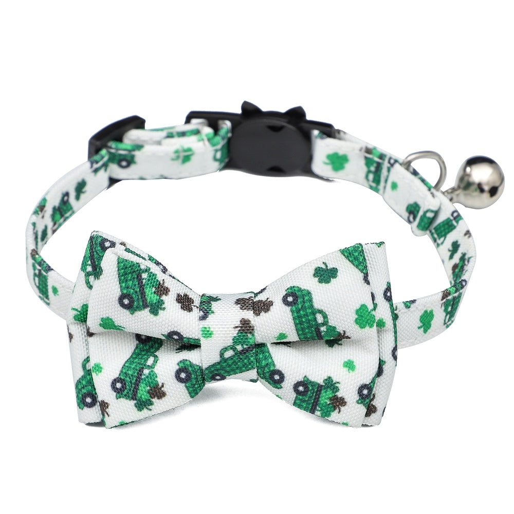 JMT-290058 Irish Festival Plaid Cat Collar in Multiple Styles - Comfortable Cloth Design for All Seasons