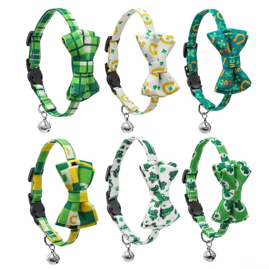 JMT-290058 Irish Festival Plaid Cat Collar in Multiple Styles - Comfortable Cloth Design for All Seasons