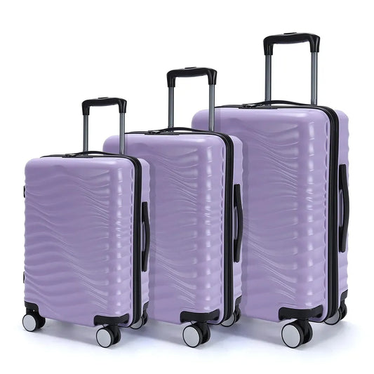 JMT-290122 Customisable Spinner Luggage Set with 4 Wheels, ABS/PC Hard Shell, 3-Piece Travel Suitcase Collection