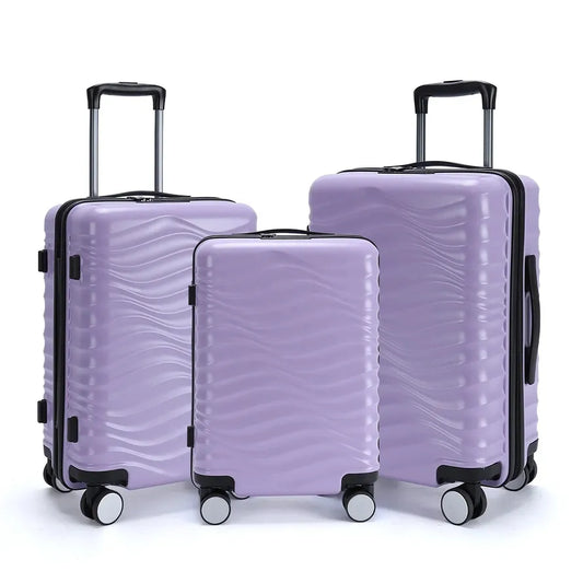 JMT-290122 Customisable Spinner Luggage Set with 4 Wheels, ABS/PC Hard Shell, 3-Piece Travel Suitcase Collection