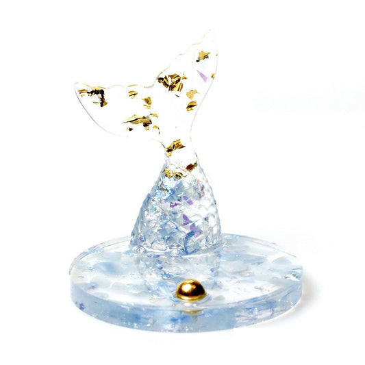 JMT-290250 Fish Tail Natural Resin Crystal Gravel Ornament Mobile Phone Stand Gift