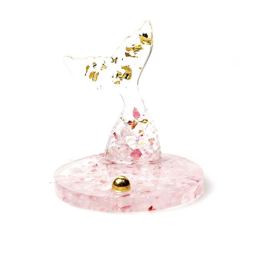 JMT-290250 Fish Tail Natural Resin Crystal Gravel Ornament Mobile Phone Stand Gift