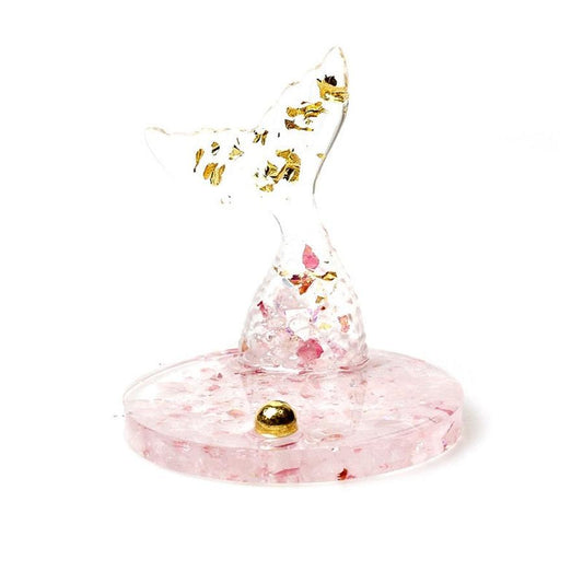 JMT-290250 Fish Tail Natural Resin Crystal Gravel Ornament Mobile Phone Stand Gift