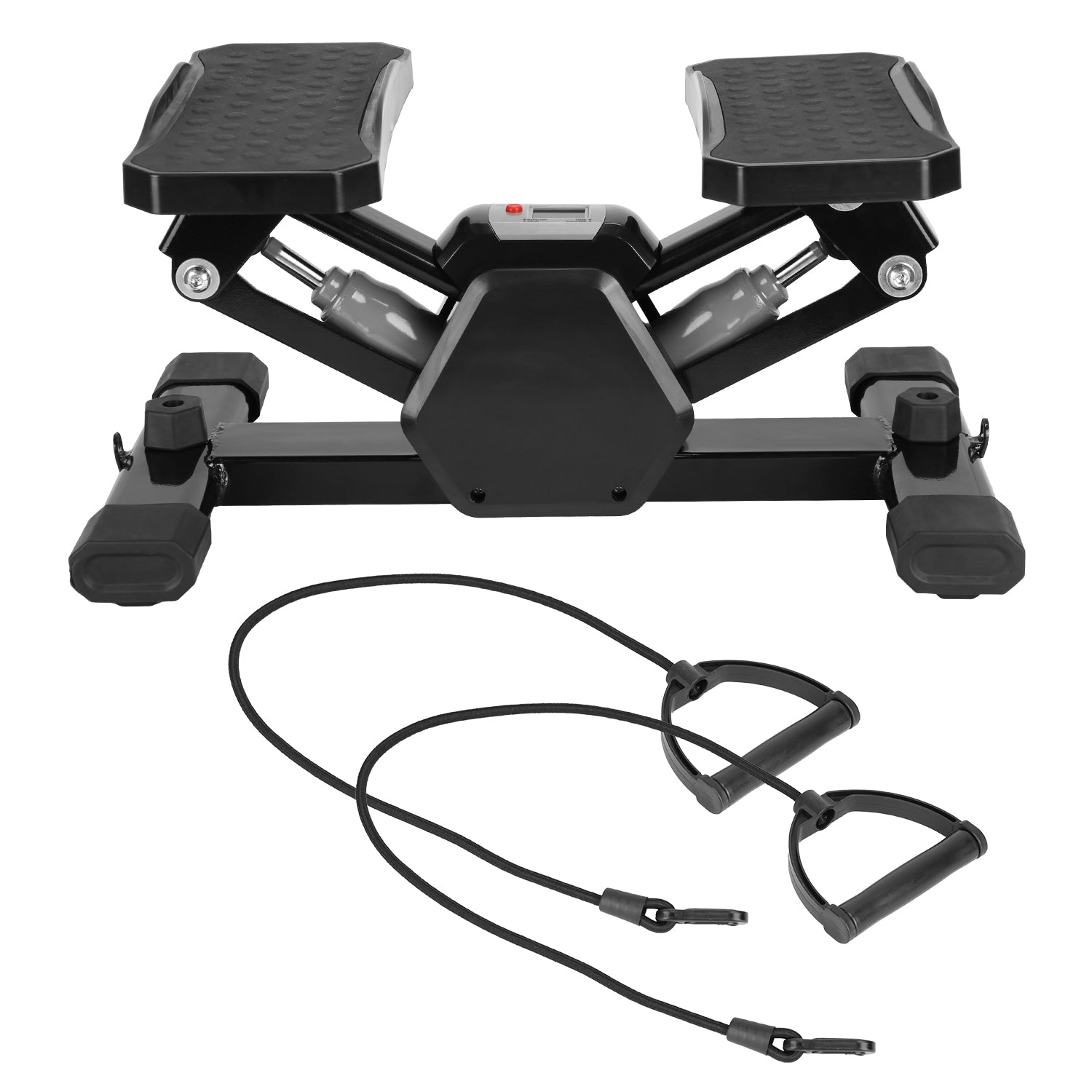 JMT-290634 Compact Mini Stepper with Resistance Bands - Quiet Home Workout Equipment with Digital Timer, Supports 330.7 lbs