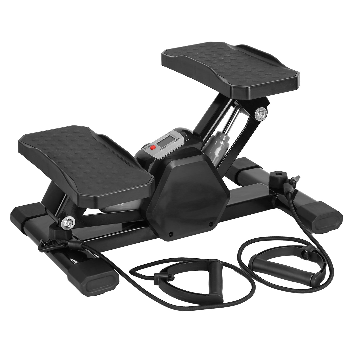 JMT-290634 Compact Mini Stepper with Resistance Bands - Quiet Home Workout Equipment with Digital Timer, Supports 330.7 lbs
