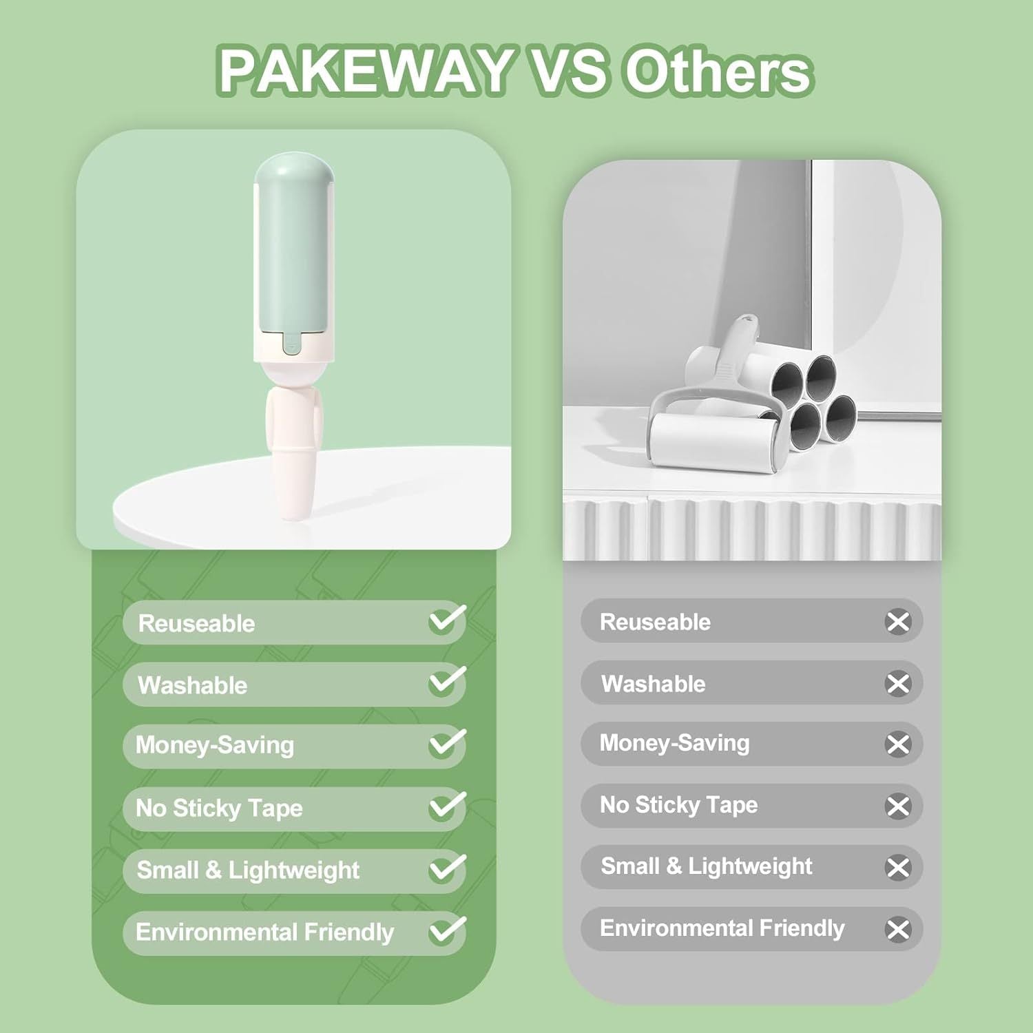 JMT-290634 Reusable Pet Hair Remover Roller with Non-Slip Handle and Self-Cleaning Base for Easy Fur Removal from Furniture and Car Seats