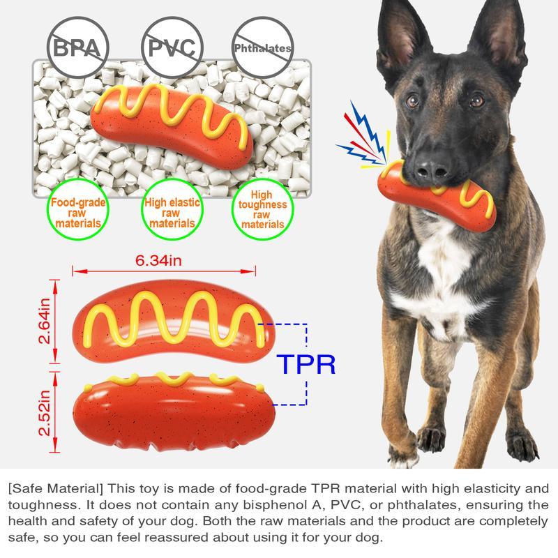 JMT-290698 Durable Indestructible Dog Chew Toy for Aggressive Chewers - Dual Function Rubber Toy for Teeth Cleaning and Squeaky Fun