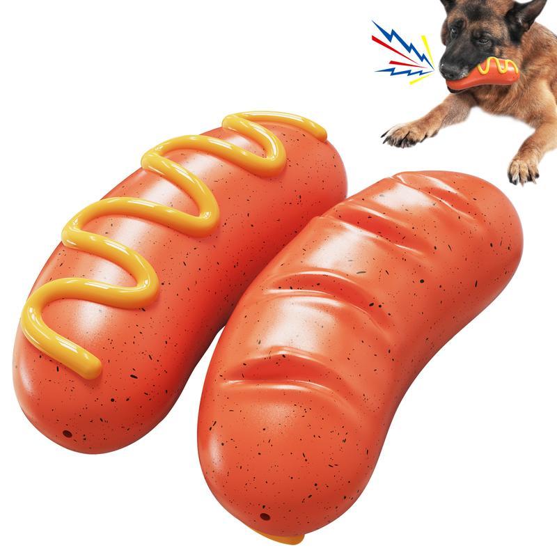 JMT-290698 Durable Indestructible Dog Chew Toy for Aggressive Chewers - Dual Function Rubber Toy for Teeth Cleaning and Squeaky Fun