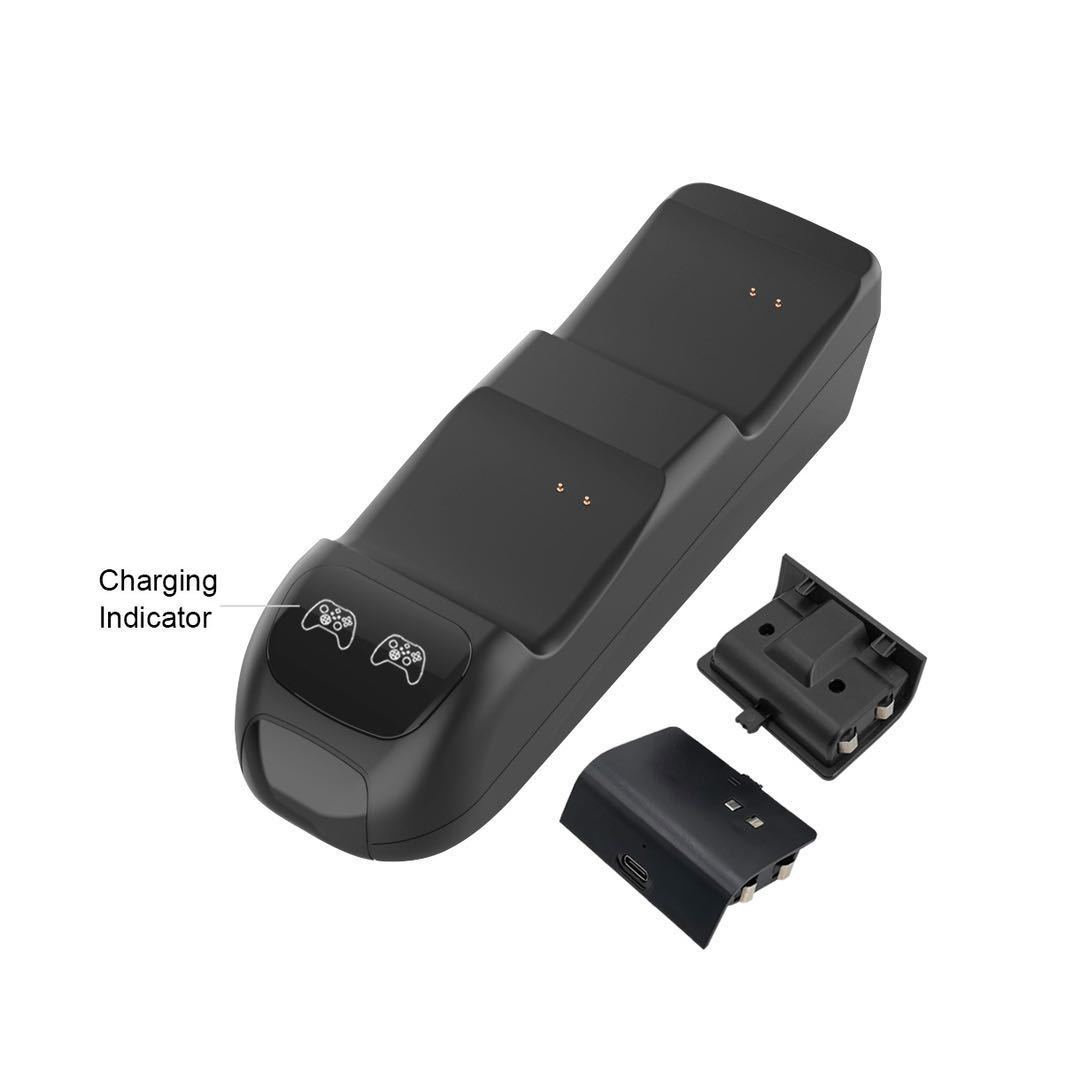 JMT-290890 Dual Charging Station for Xbox SX Controllers with 2 Rechargeable 600mAh Batteries