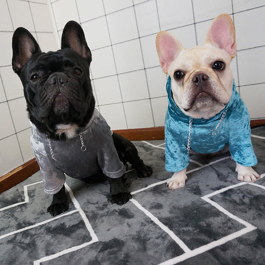 JMT-291466 Fleece Hoodie for Small Dogs in Gold Diamond Down Material