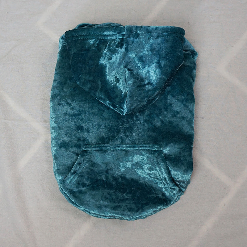 JMT-291466 Fleece Hoodie for Small Dogs in Gold Diamond Down Material