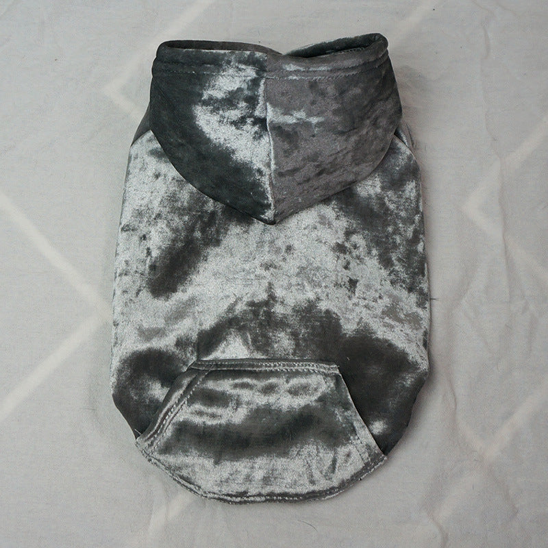 JMT-291466 Fleece Hoodie for Small Dogs in Gold Diamond Down Material