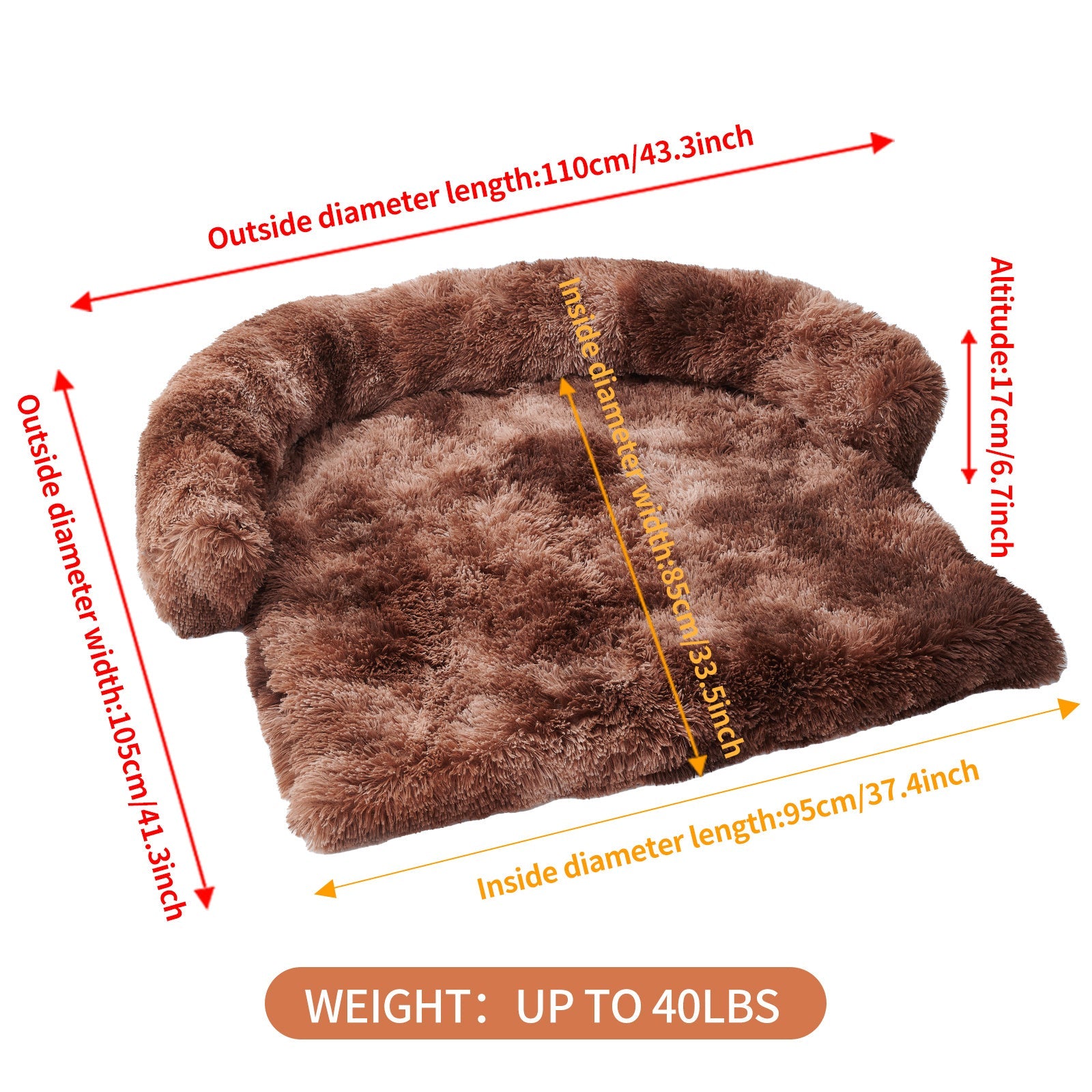 JMT-291530 Cozy Plush Dog Bed with Removable Washable Cover for Medium to Large Dogs and Cats